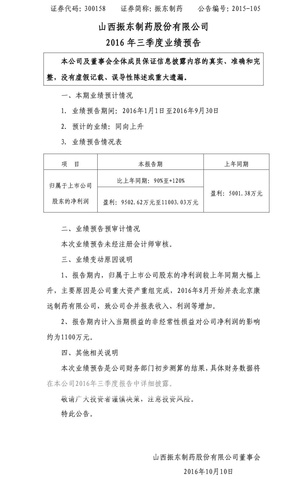 万象城AWC888制药,万象城AWC888,300158,季度业绩预告