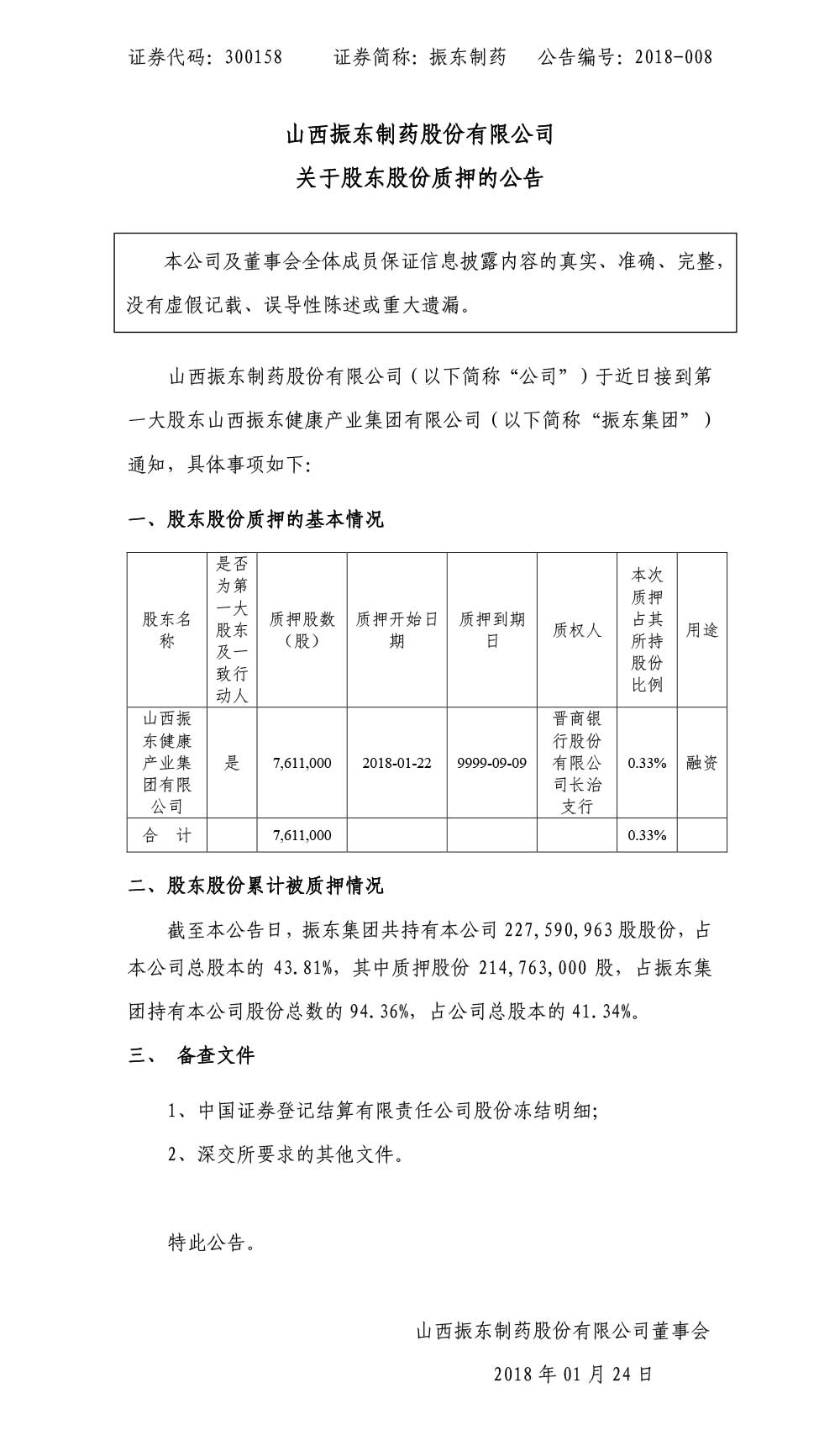 万象城AWC888制药,万象城AWC888,300158,股东股份质押