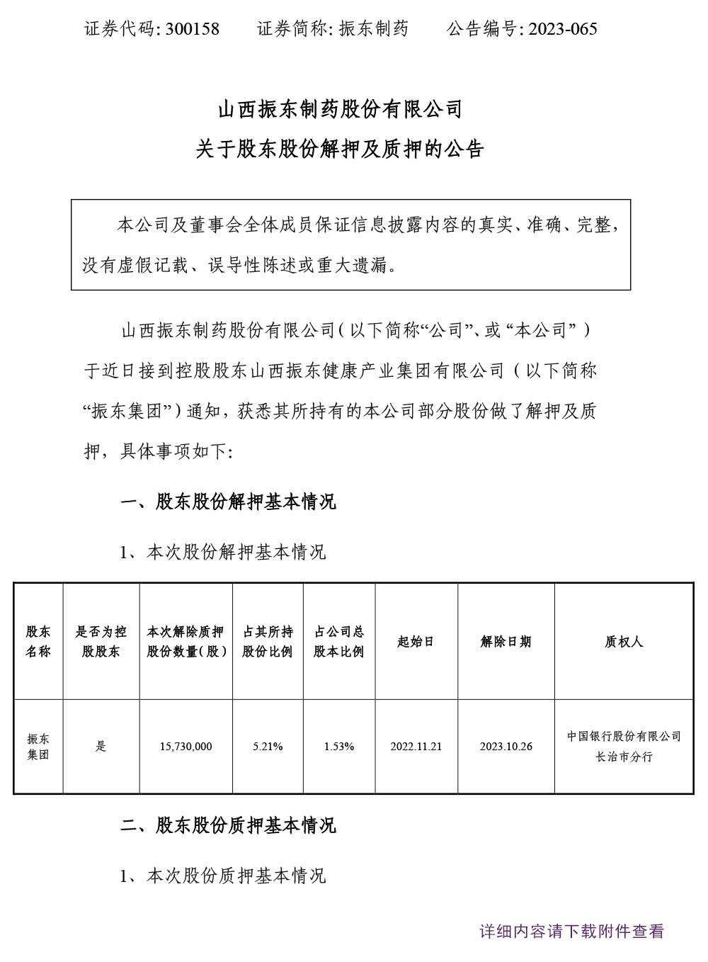万象城AWC888制药,万象城AWC888,300158,股东股份解押及质押,股东股份