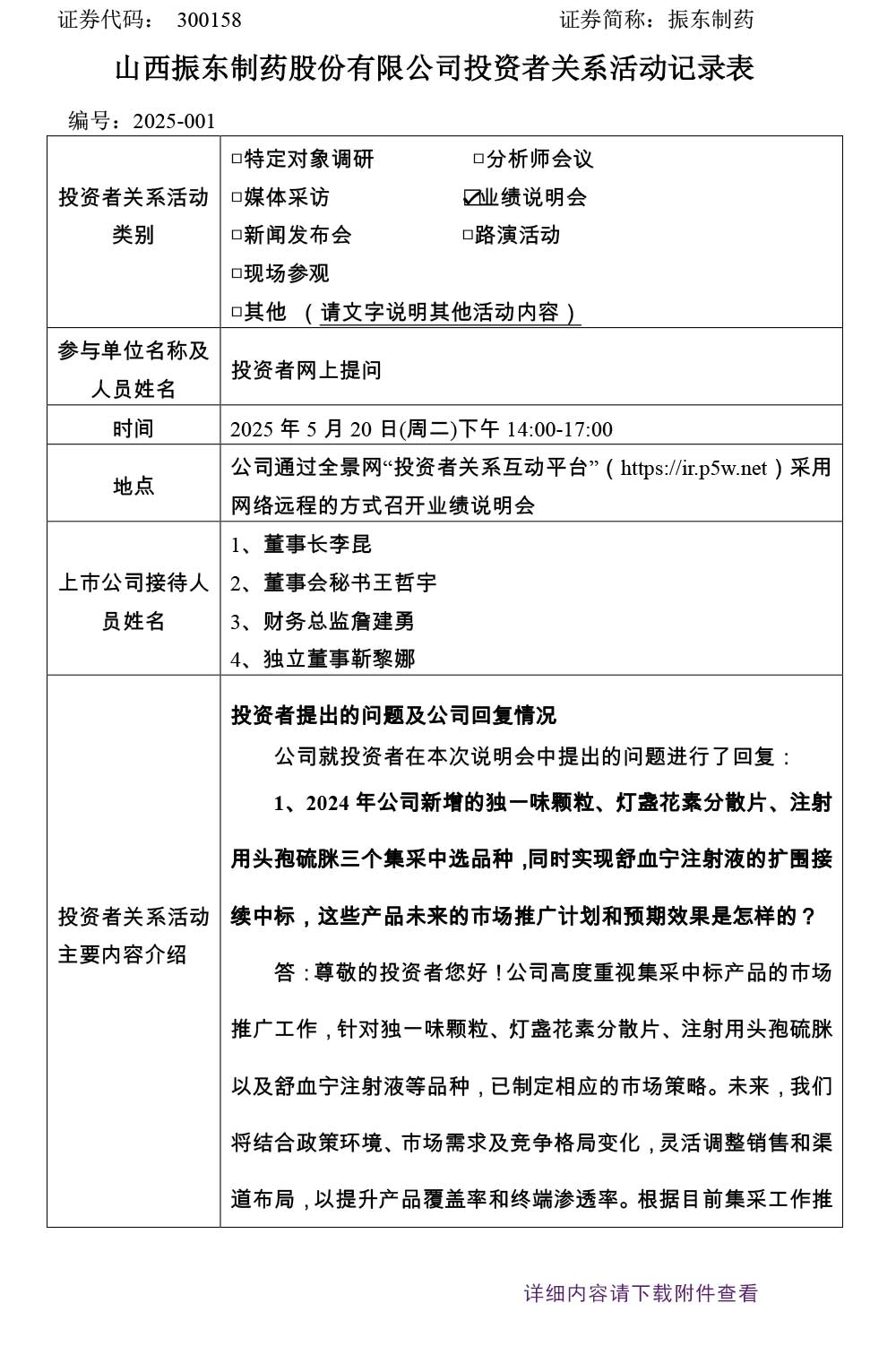 万象城AWC888制药,万象城AWC888,300158,投资者关系