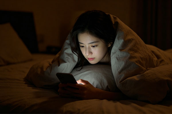 关灯玩手机,蓝光伤害,干眼症,青光眼,夜间用眼